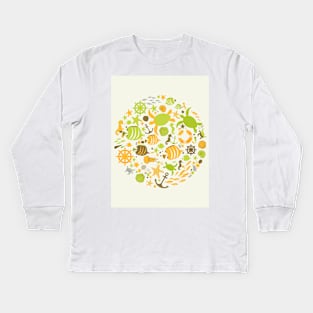 Save The Ocean Keep The Sea Plastic Free Turtle Scene Kids Long Sleeve T-Shirt